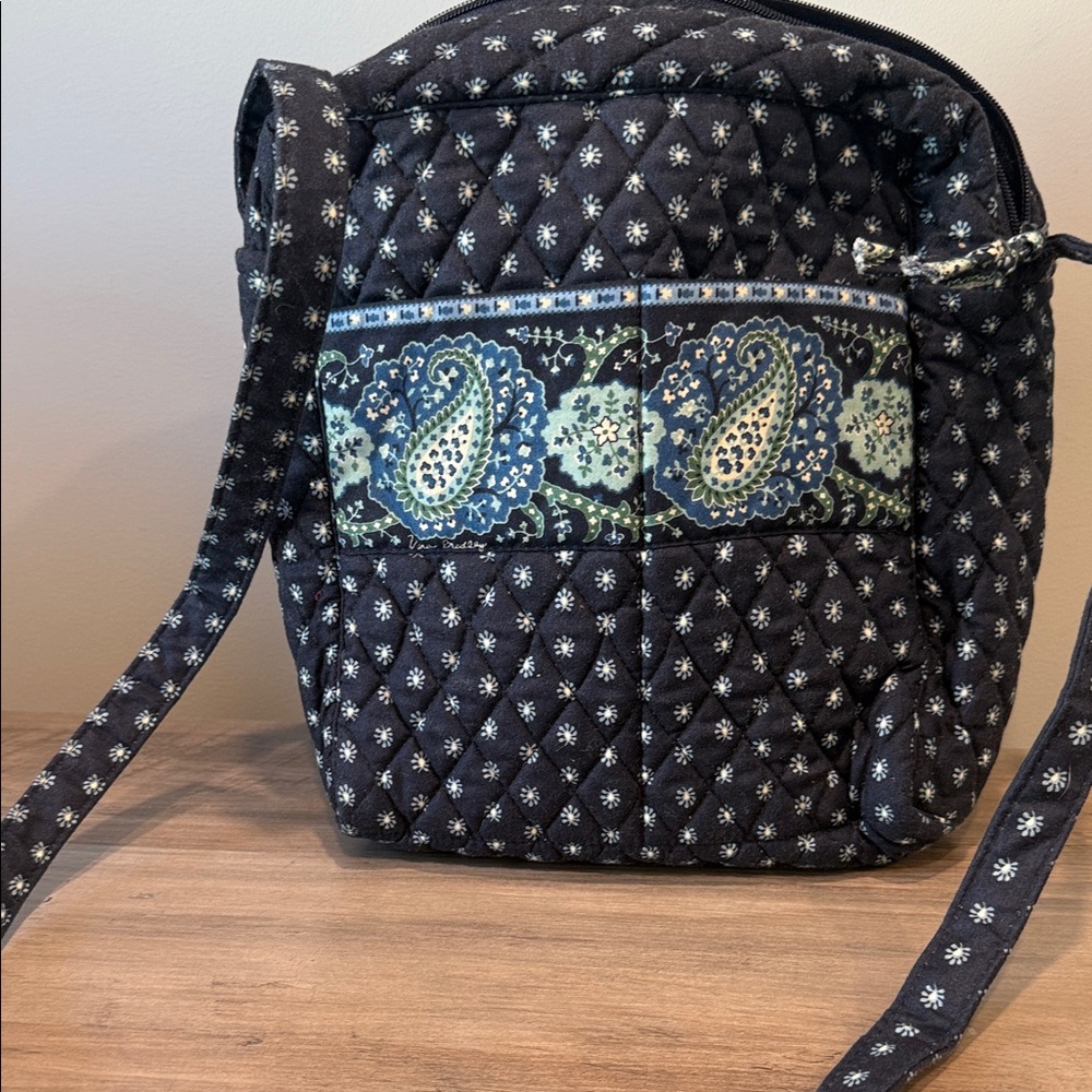 Vera Bradley Black and Blue Paisley Crossbody Bag
